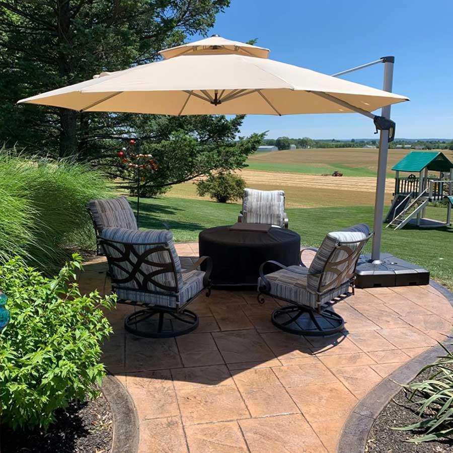 PURPLE LEAF Round Cantilever Patio Umbrella Heavy Duty Umbrella for Porch Garden Pool - Image 9