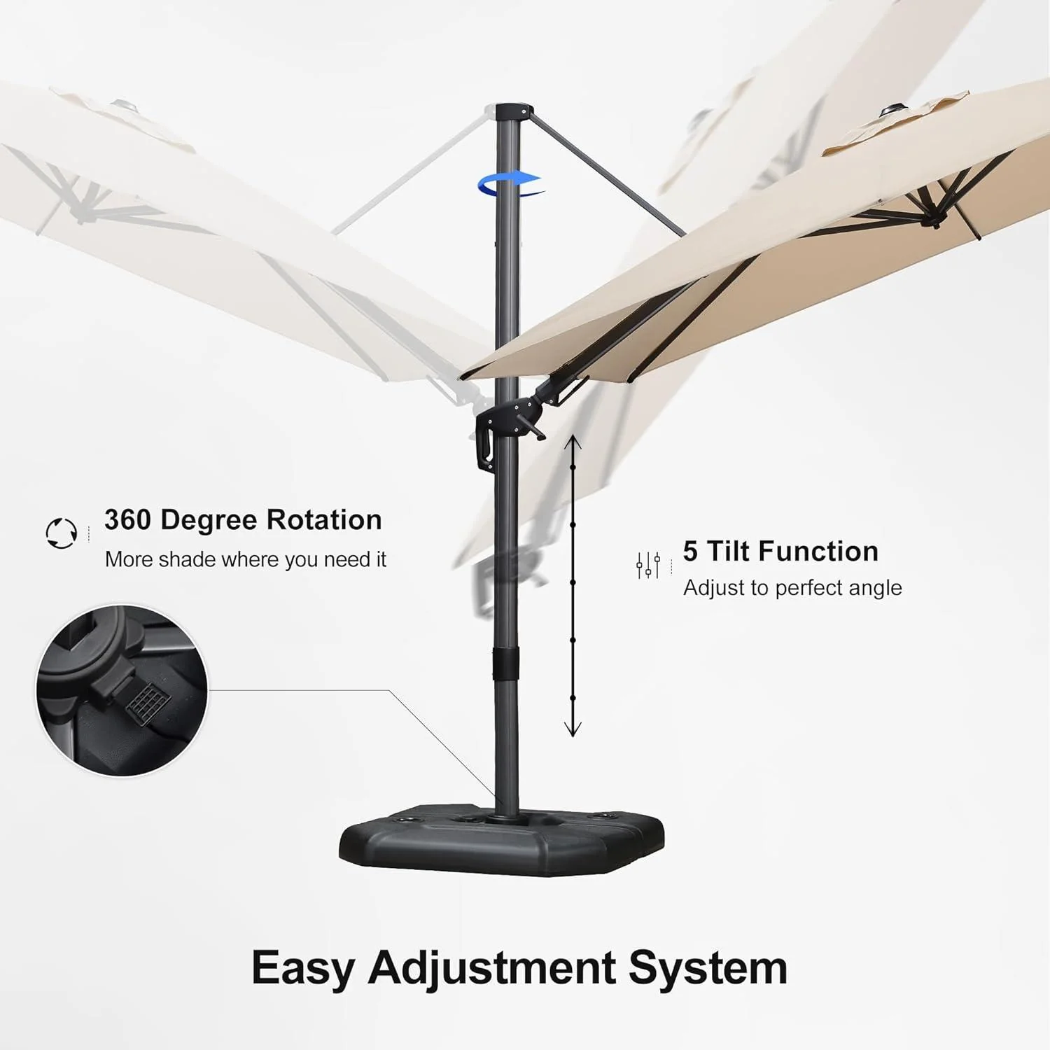 PURPLE LEAF Best Value Cantilever Patio Umbrella with Left-Right Tilt and 360° Swivel - Image 16