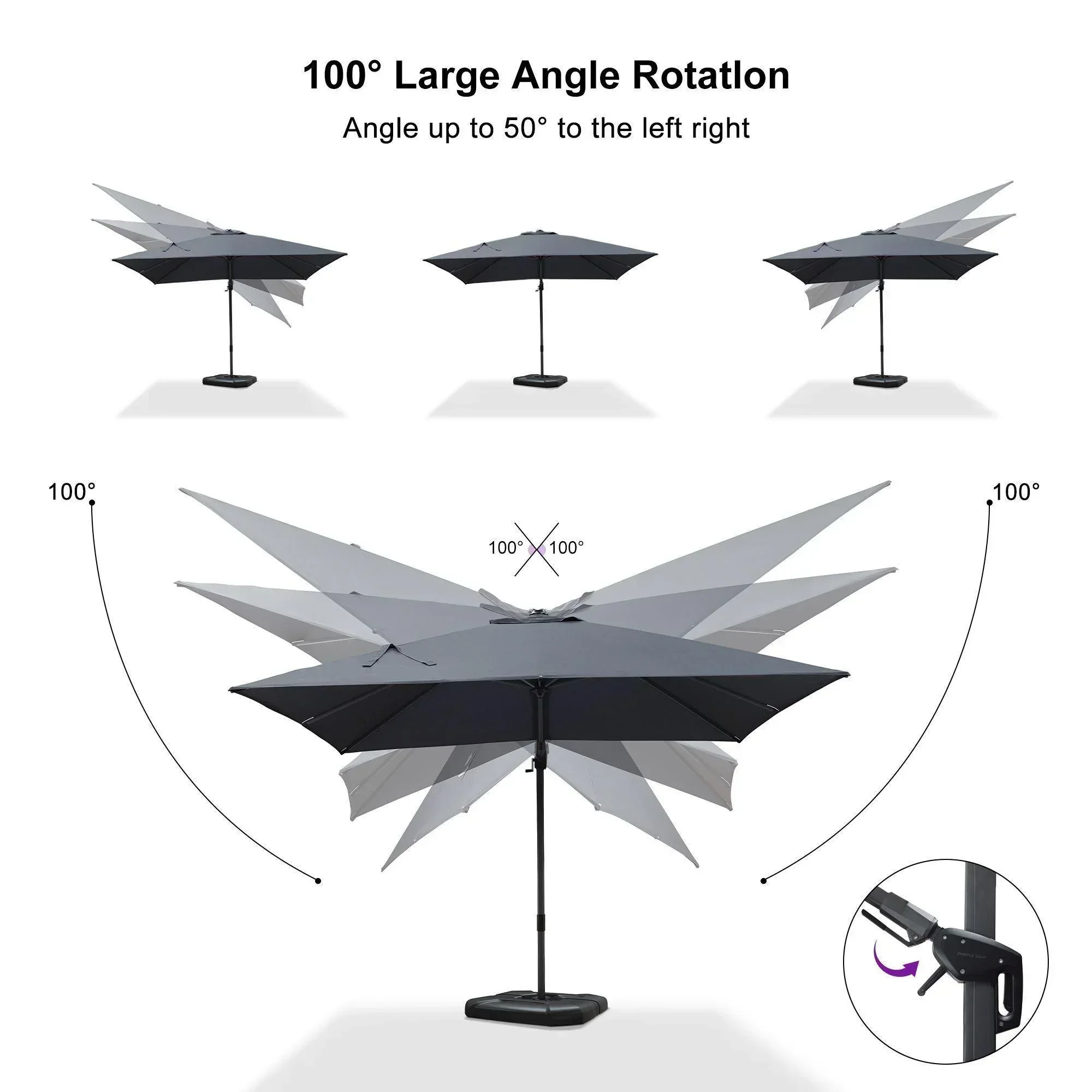 PURPLE LEAF Best Value Cantilever Patio Umbrella with Left-Right Tilt and 360° Swivel - Image 126