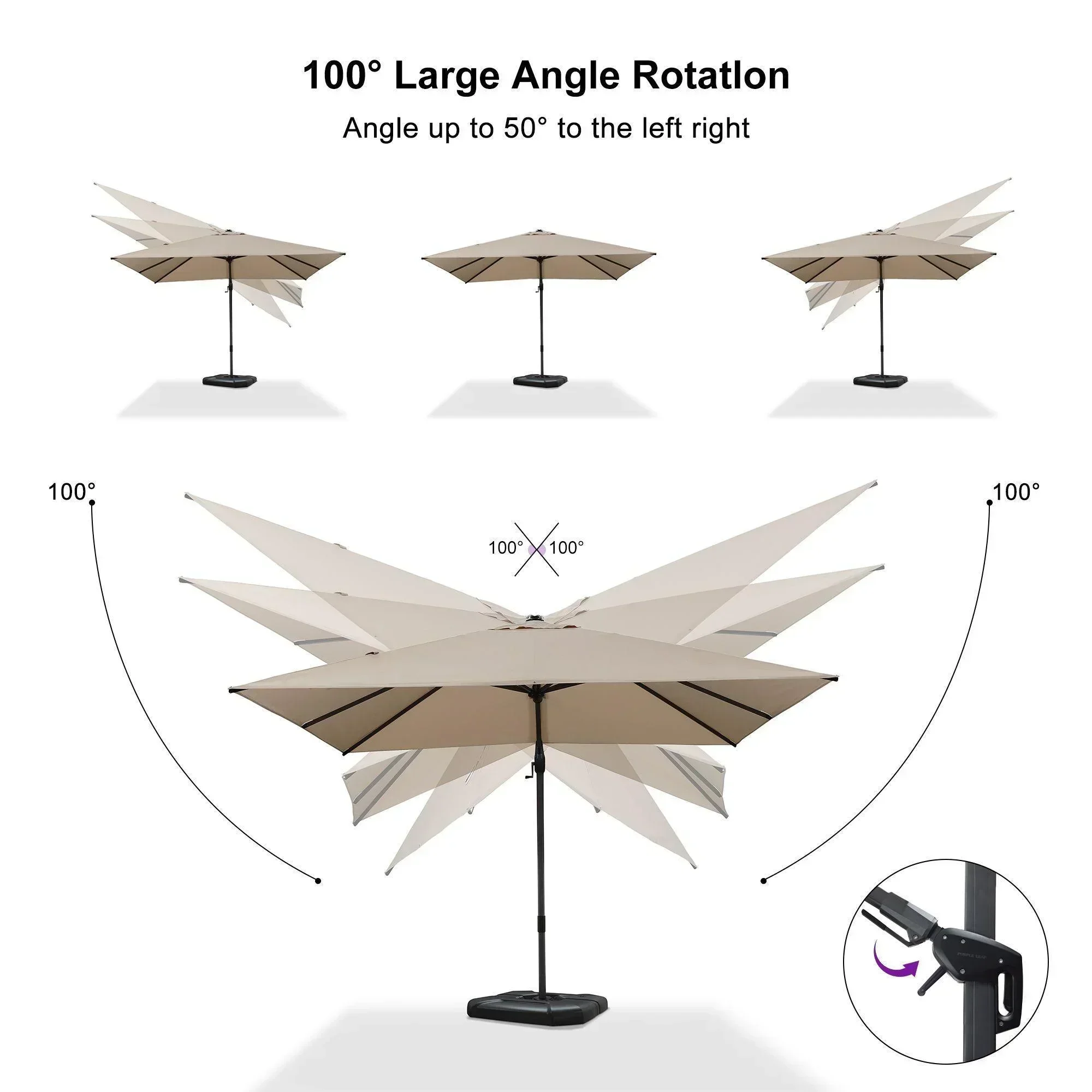 PURPLE LEAF Best Value Cantilever Patio Umbrella with Left-Right Tilt and 360° Swivel - Image 130