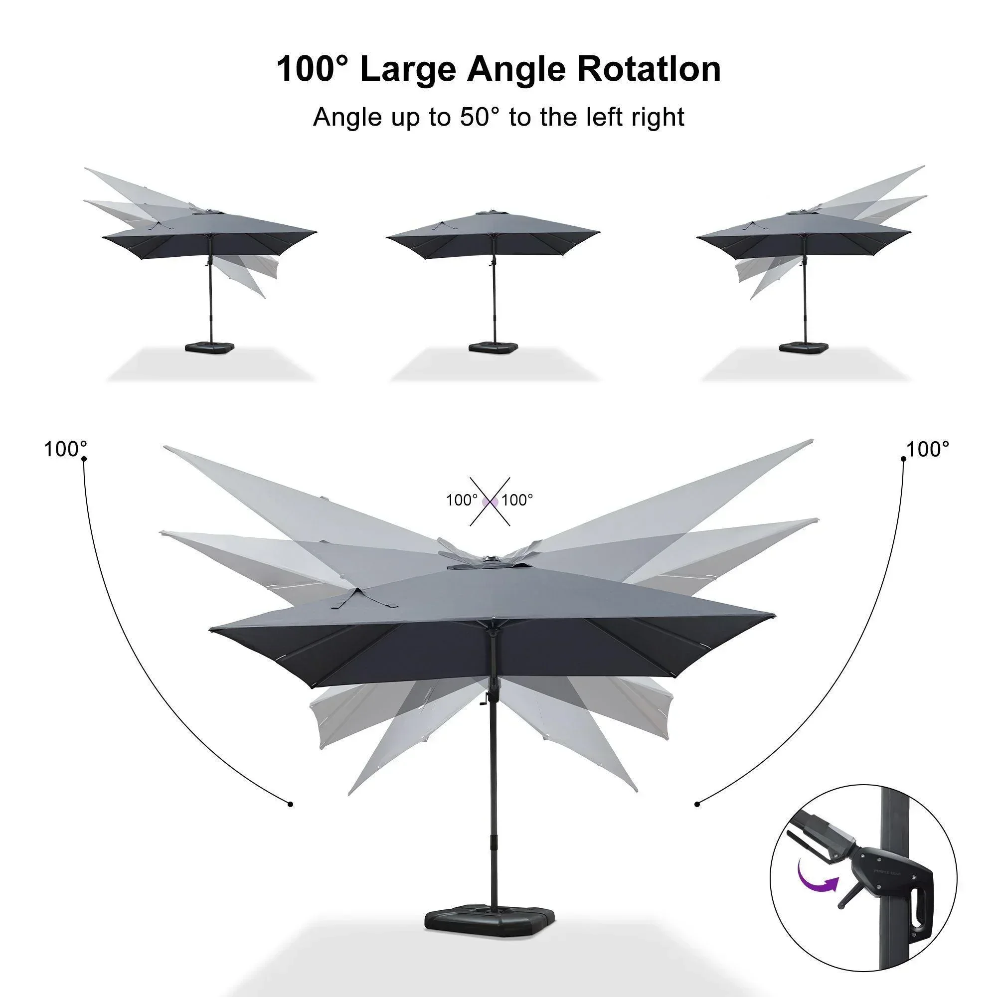 PURPLE LEAF Best Value Cantilever Patio Umbrella with Left-Right Tilt and 360° Swivel - Image 132