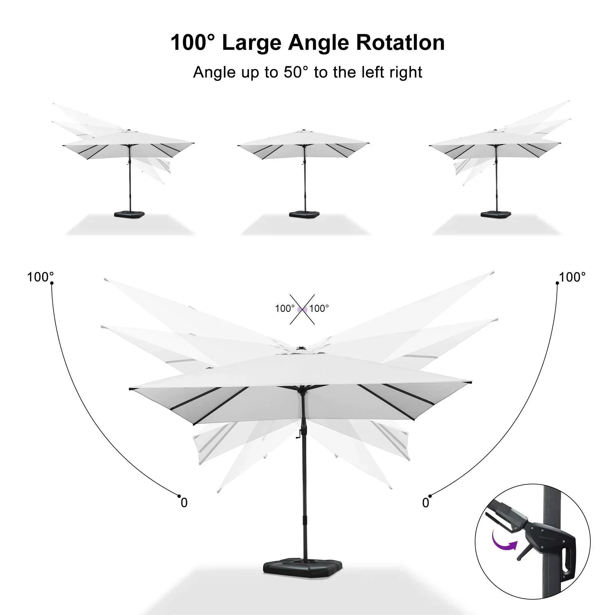 PURPLE LEAF Best Value Cantilever Patio Umbrella with Left-Right Tilt and 360° Swivel - Image 138