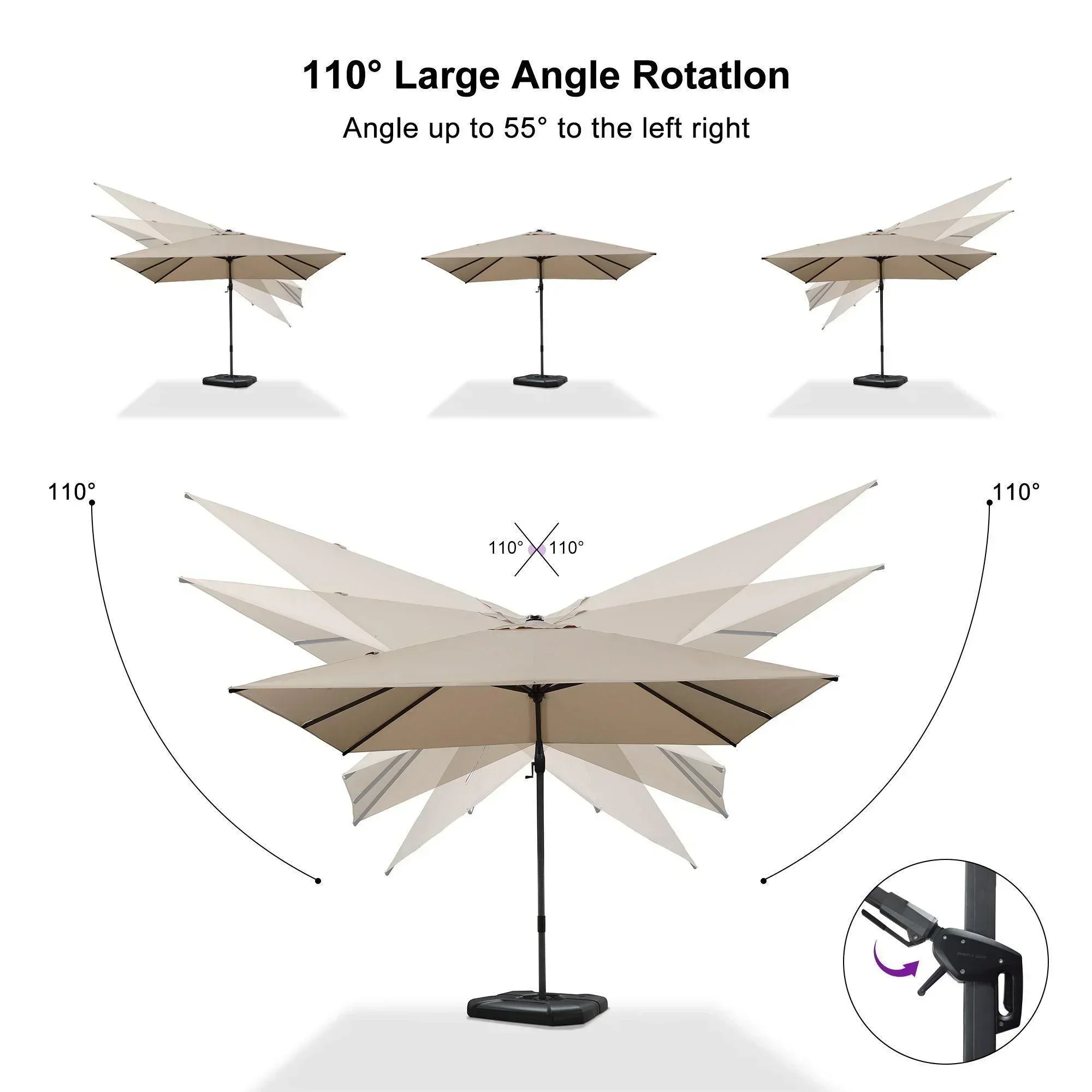PURPLE LEAF Best Value Cantilever Patio Umbrella with Left-Right Tilt and 360° Swivel - Image 141