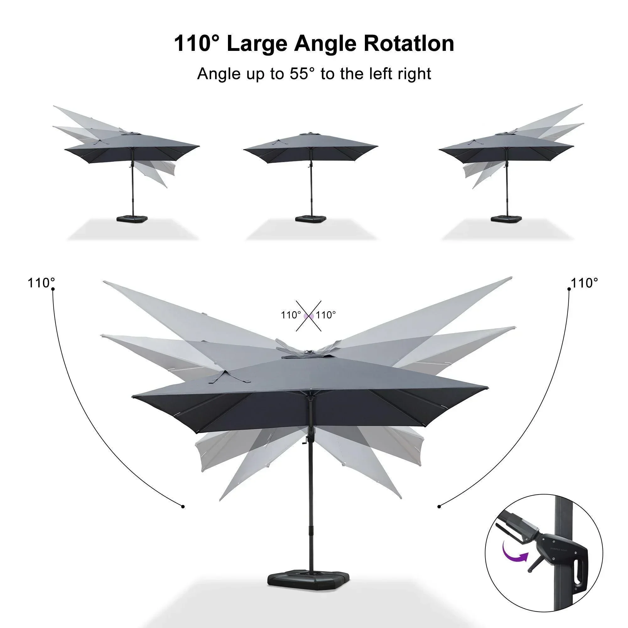 PURPLE LEAF Best Value Cantilever Patio Umbrella with Left-Right Tilt and 360° Swivel - Image 165