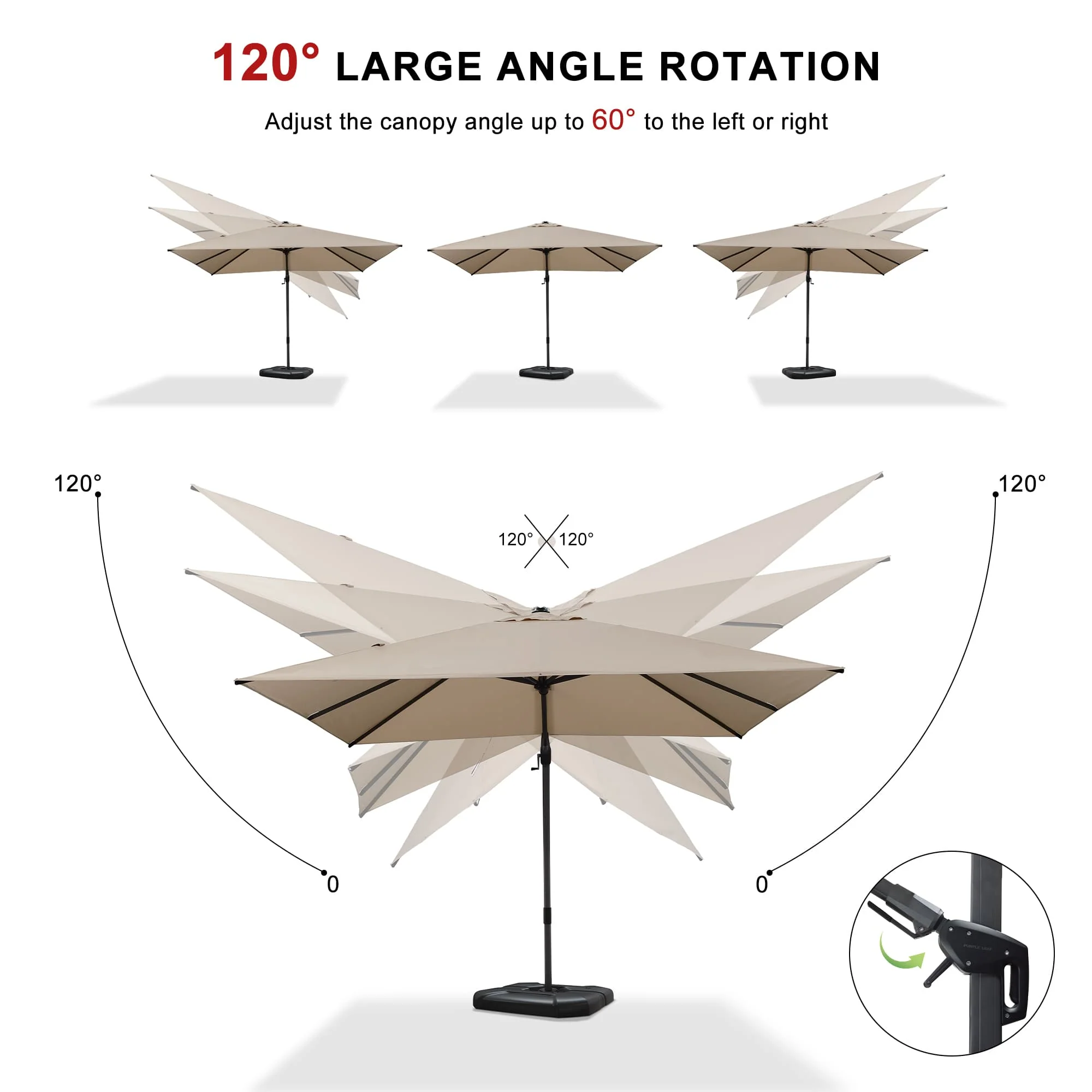 PURPLE LEAF Best Value Cantilever Patio Umbrella with Left-Right Tilt and 360° Swivel - Image 179
