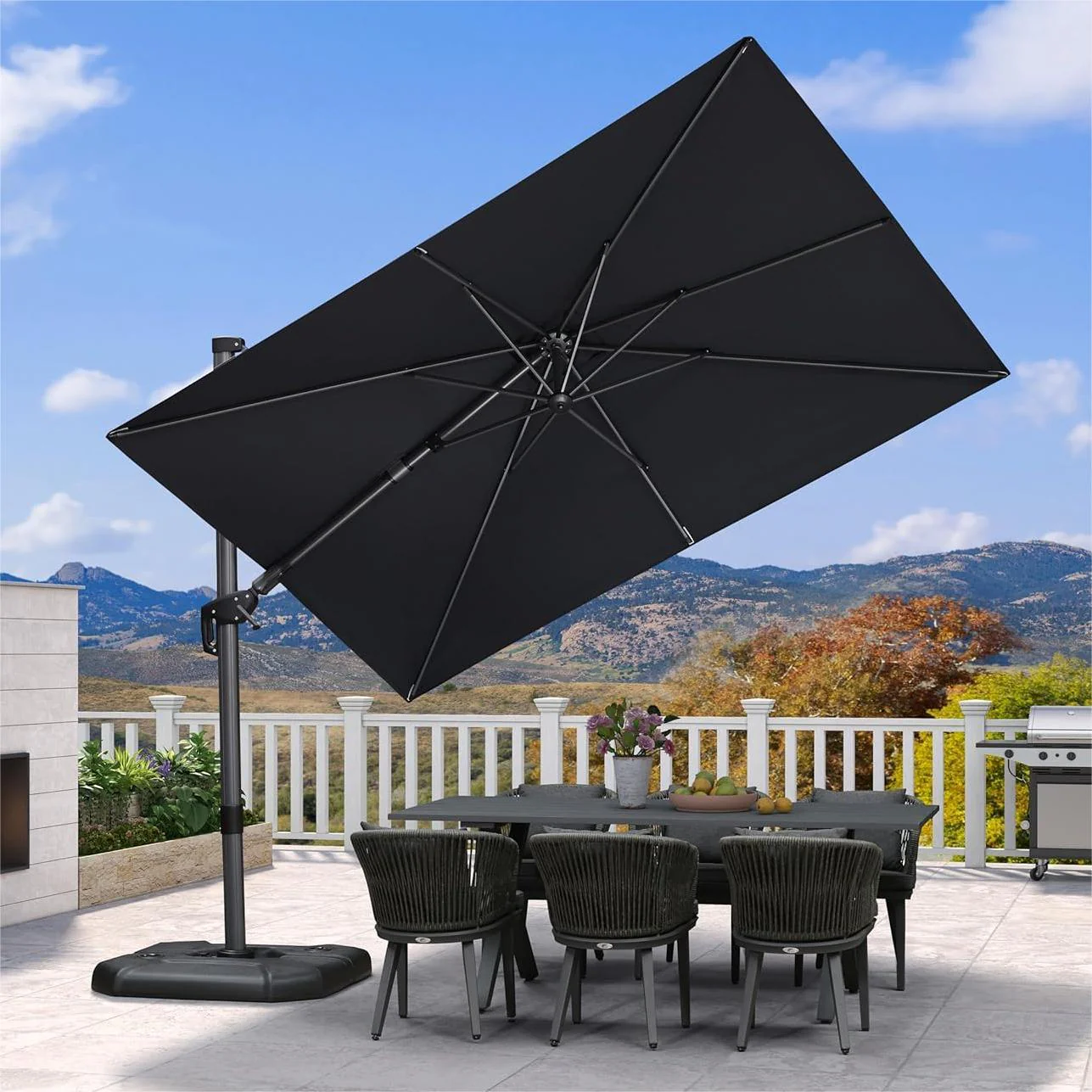 PURPLE LEAF Best Value Cantilever Patio Umbrella with Left-Right Tilt and 360° Swivel - Image 7