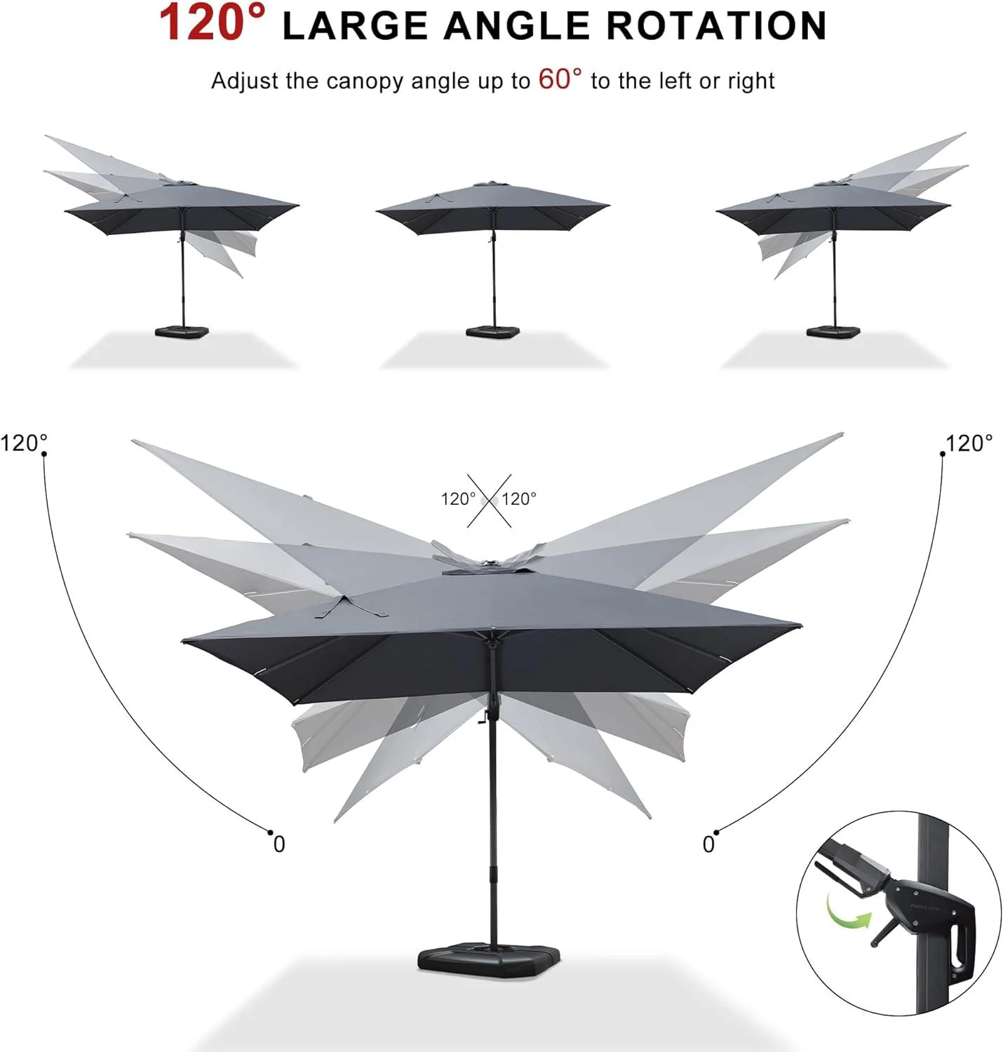 PURPLE LEAF Best Value Cantilever Patio Umbrella with Left-Right Tilt and 360° Swivel - Image 40
