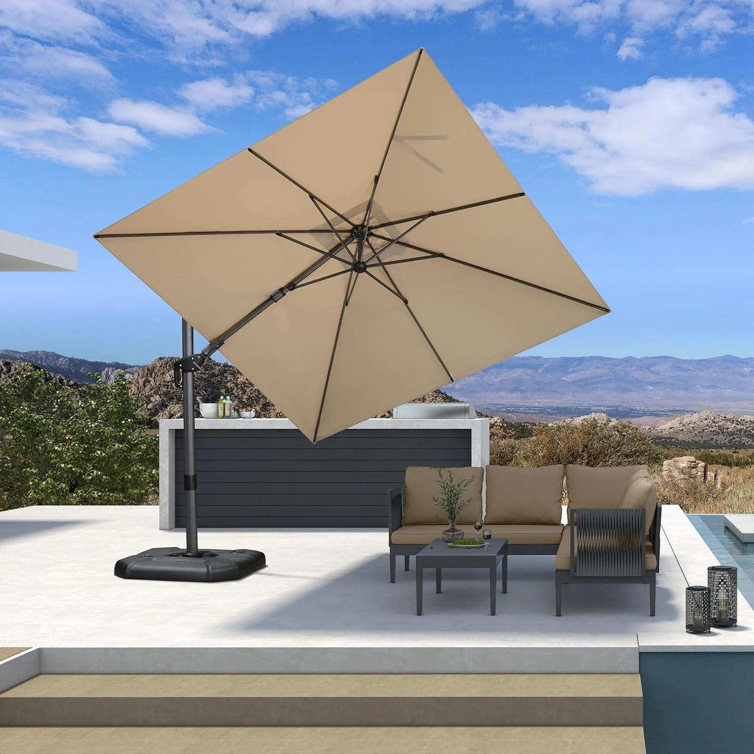 PURPLE LEAF Best Value Cantilever Patio Umbrella with Left-Right Tilt and 360° Swivel - Image 8