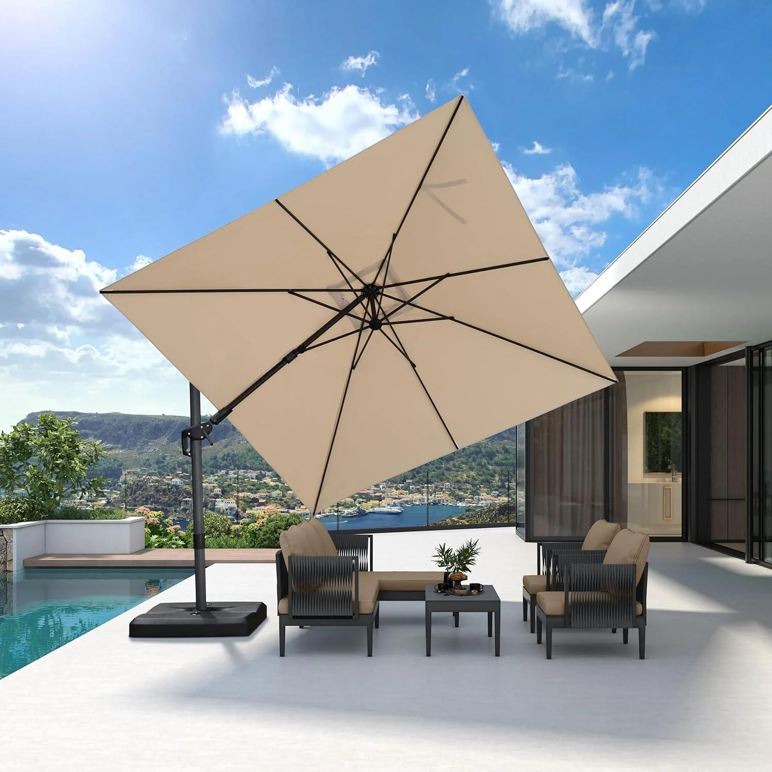 PURPLE LEAF Best Value Cantilever Patio Umbrella with Left-Right Tilt and 360° Swivel - Image 3