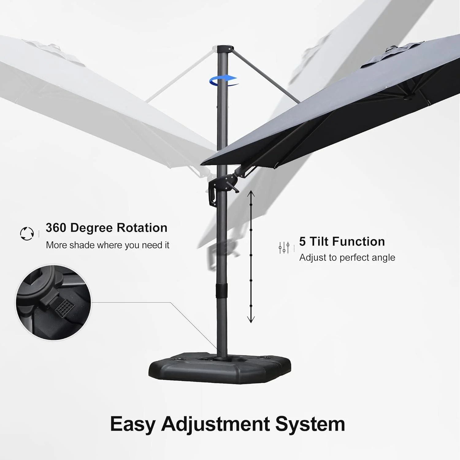 PURPLE LEAF Best Value Cantilever Patio Umbrella with Left-Right Tilt and 360° Swivel - Image 11