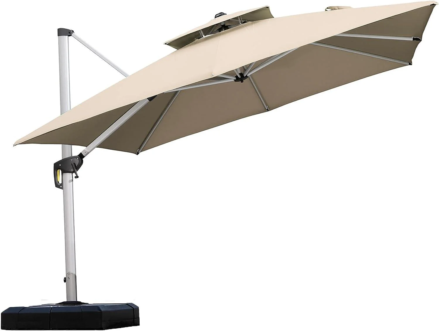 PURPLE LEAF Outdoor Windproof Umbrella, Square Cantilever Umbrella Outside Patio - Image 77