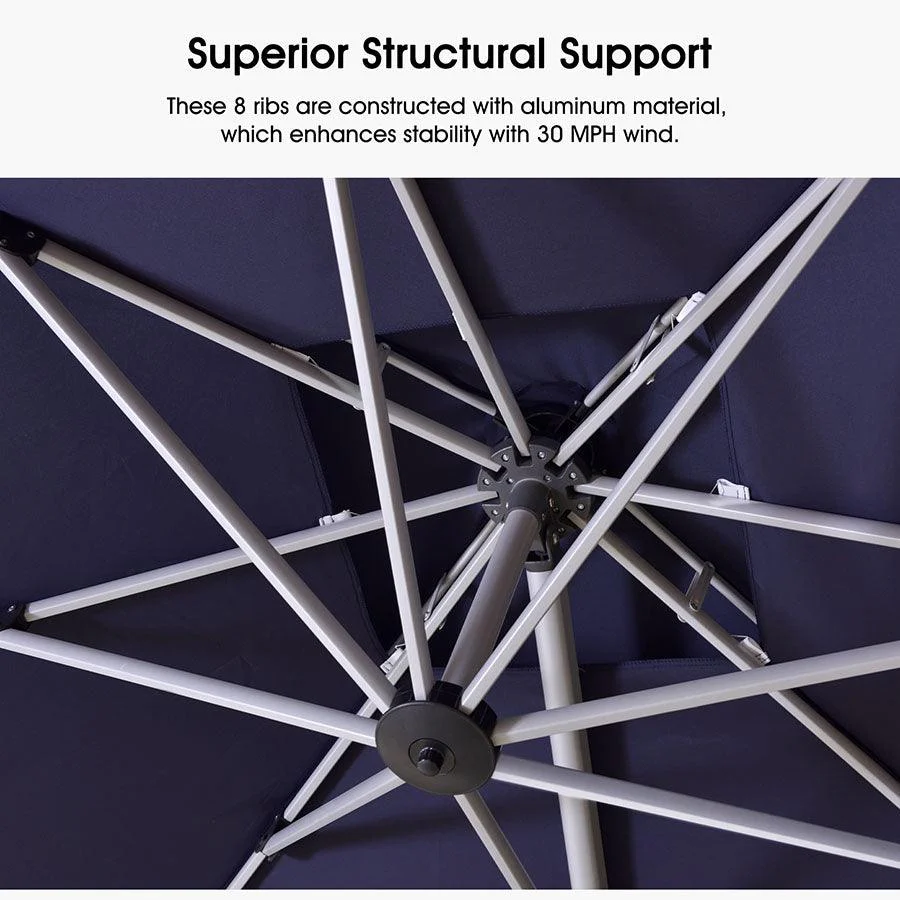 PURPLE LEAF Outdoor Windproof Umbrella, Square Cantilever Umbrella Outside Patio - Image 90