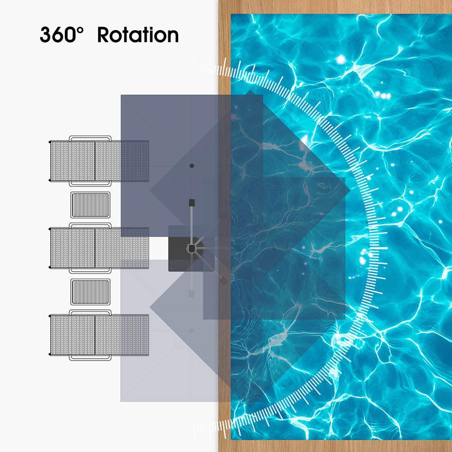 PURPLE LEAF Outdoor Windproof Umbrella, Square Cantilever Umbrella Outside Patio - Image 94