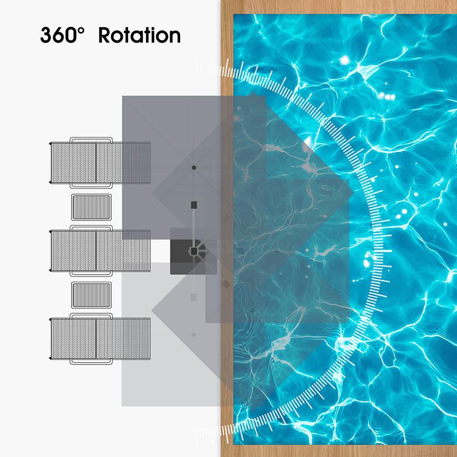 PURPLE LEAF Outdoor Windproof Umbrella, Square Cantilever Umbrella Outside Patio - Image 97