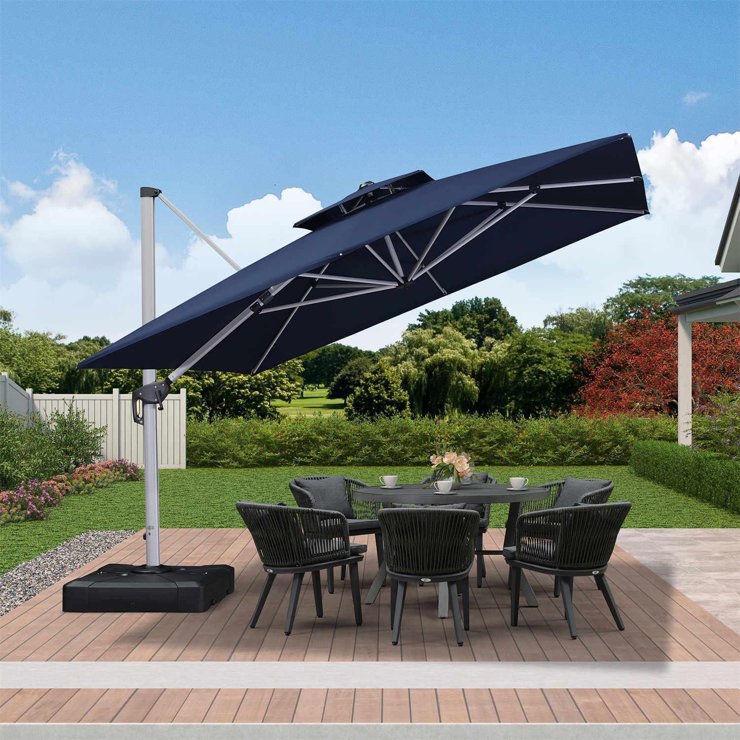 PURPLE LEAF Outdoor Windproof Umbrella, Square Cantilever Umbrella Outside Patio - Image 103