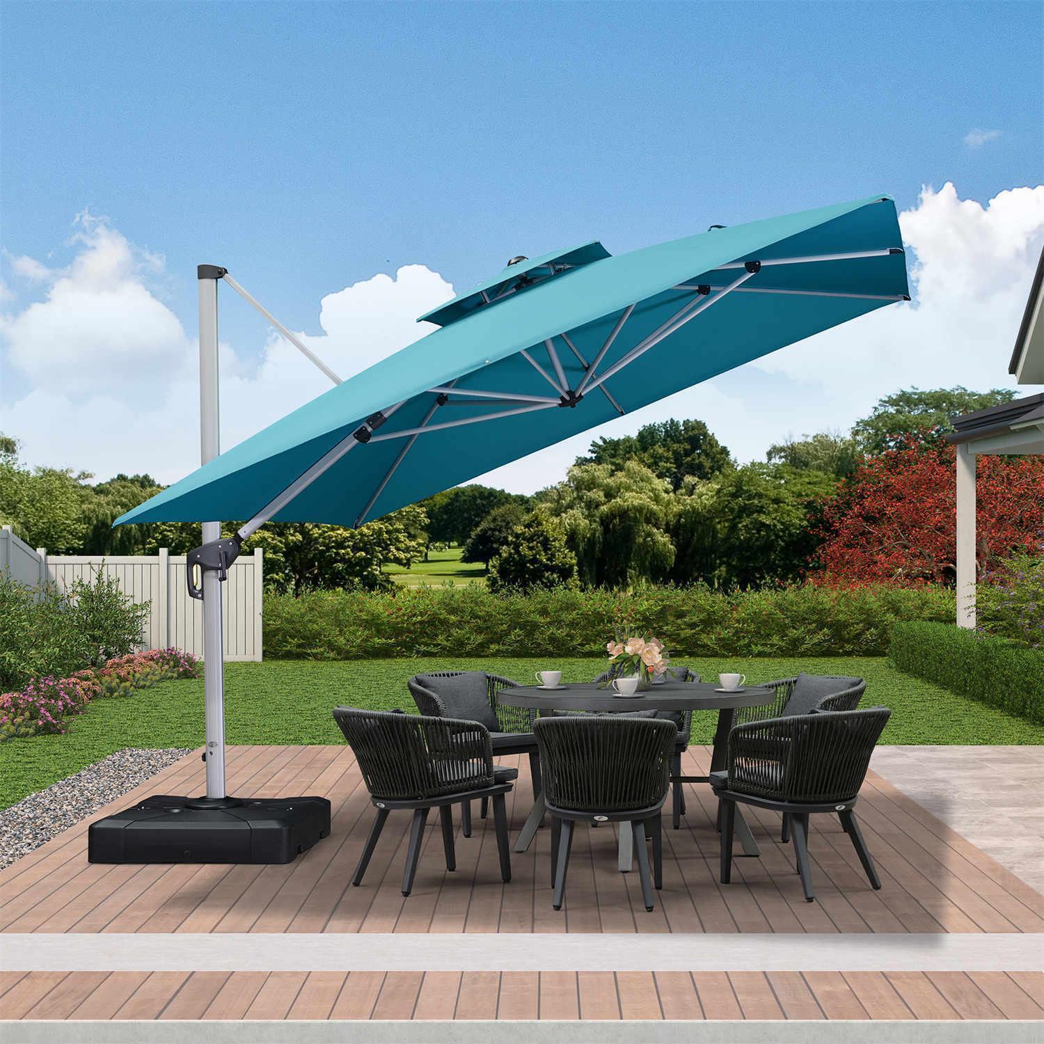 PURPLE LEAF Outdoor Windproof Umbrella, Square Cantilever Umbrella Outside Patio - Image 104