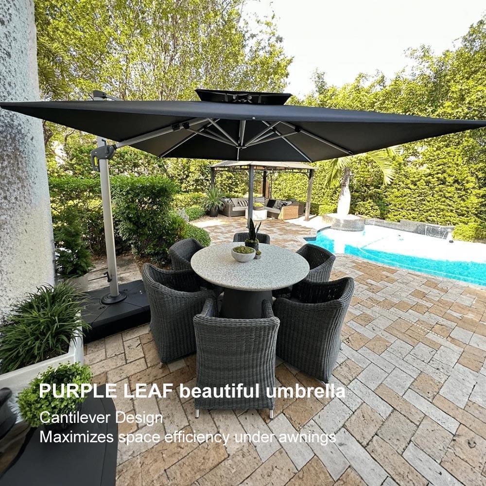 PURPLE LEAF Outdoor Windproof Umbrella, Square Cantilever Umbrella Outside Patio - Image 111