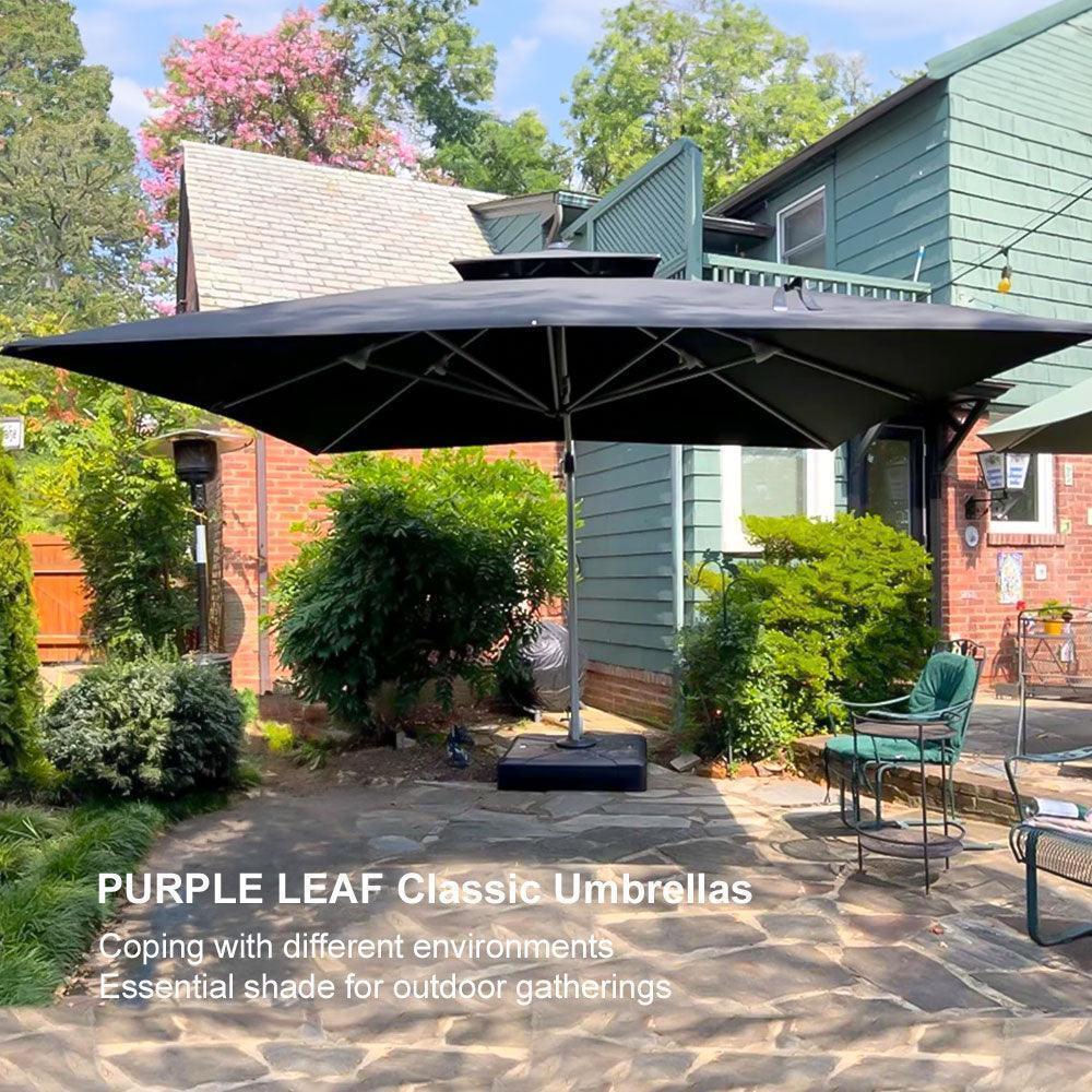 PURPLE LEAF Outdoor Windproof Umbrella, Square Cantilever Umbrella Outside Patio - Image 113