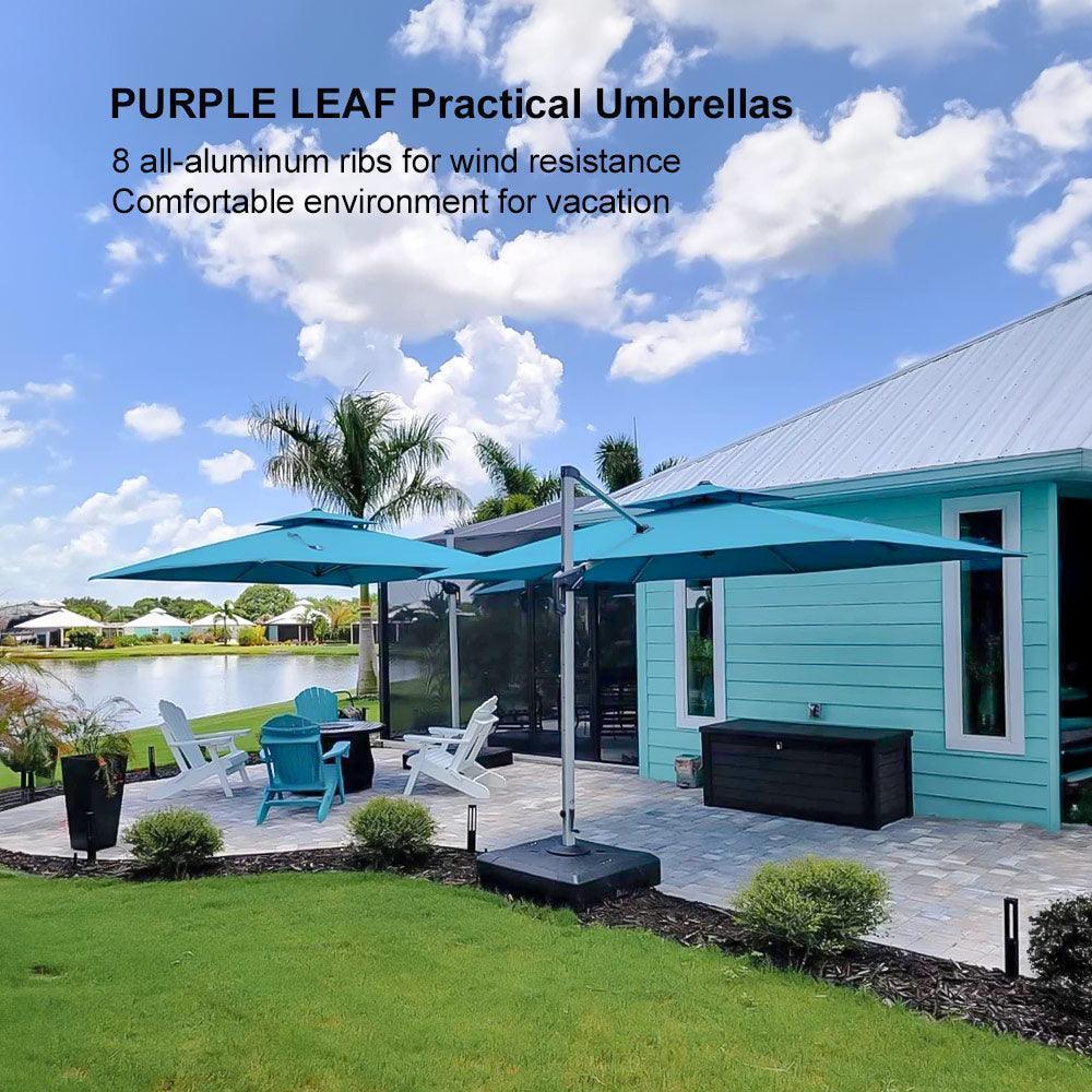 PURPLE LEAF Outdoor Windproof Umbrella, Square Cantilever Umbrella Outside Patio - Image 115