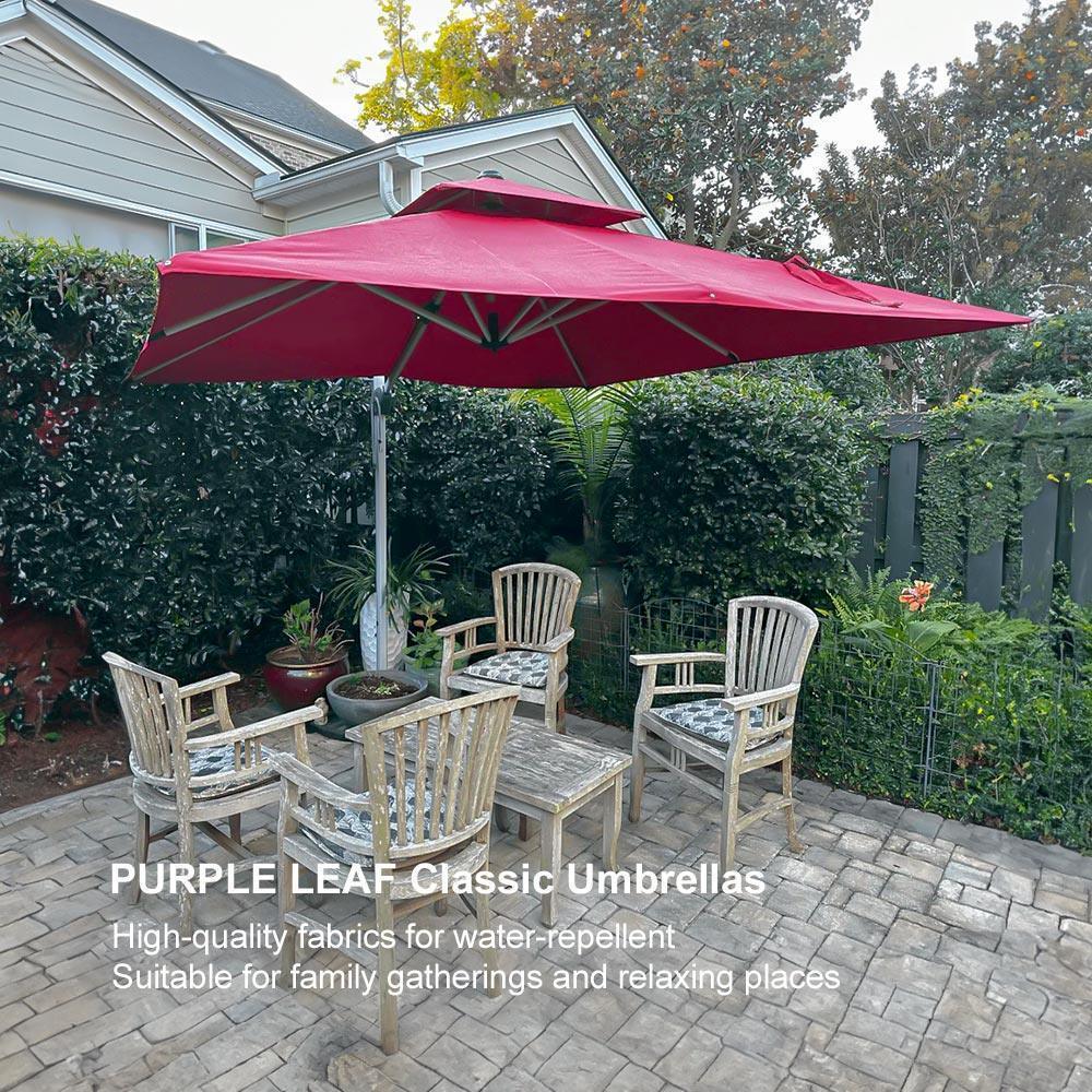 PURPLE LEAF Outdoor Windproof Umbrella, Square Cantilever Umbrella Outside Patio - Image 117