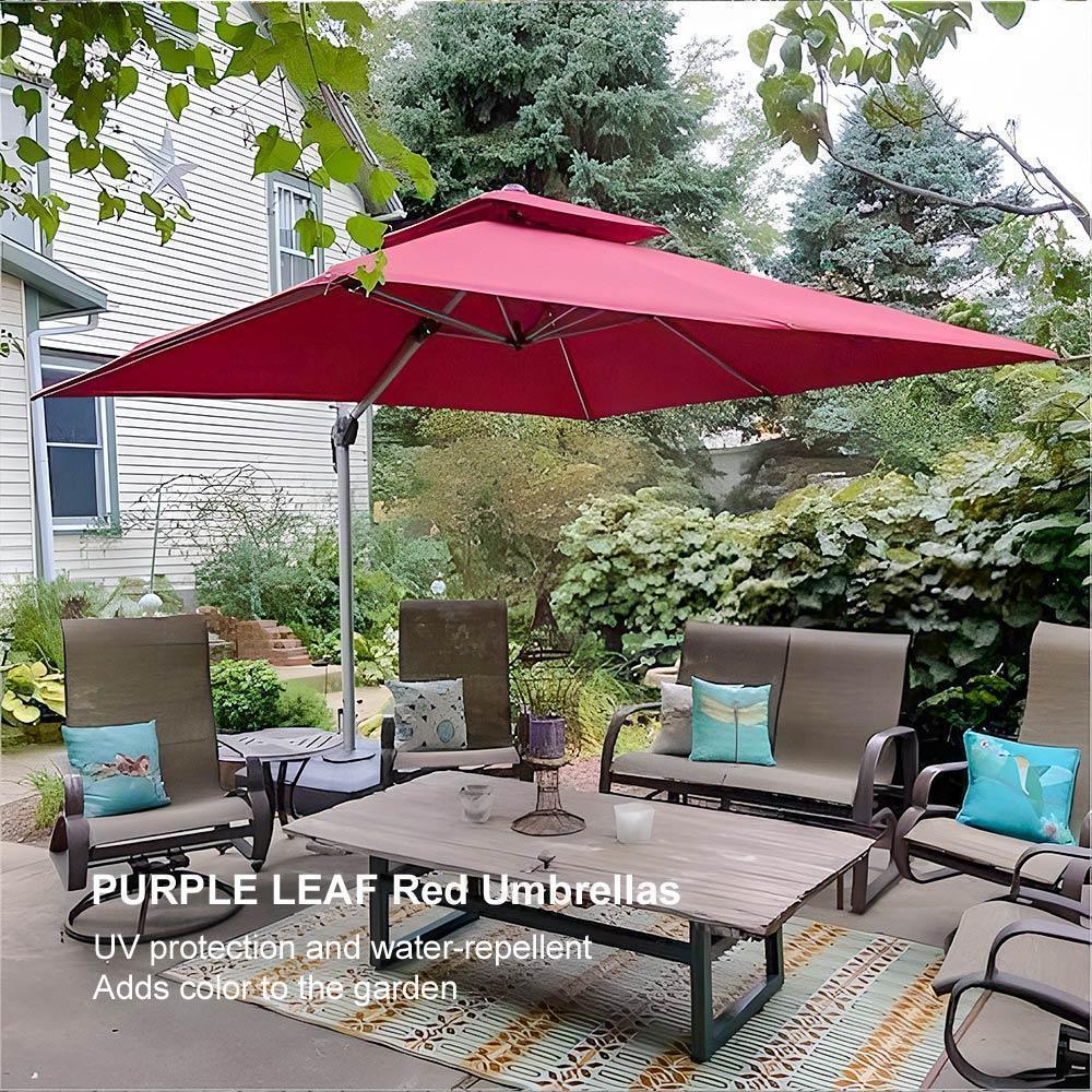 PURPLE LEAF Outdoor Windproof Umbrella, Square Cantilever Umbrella Outside Patio - Image 118