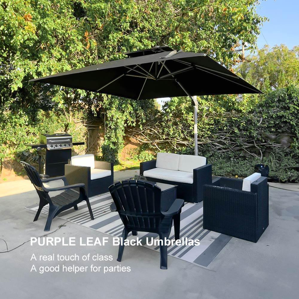 PURPLE LEAF Outdoor Windproof Umbrella, Square Cantilever Umbrella Outside Patio - Image 119