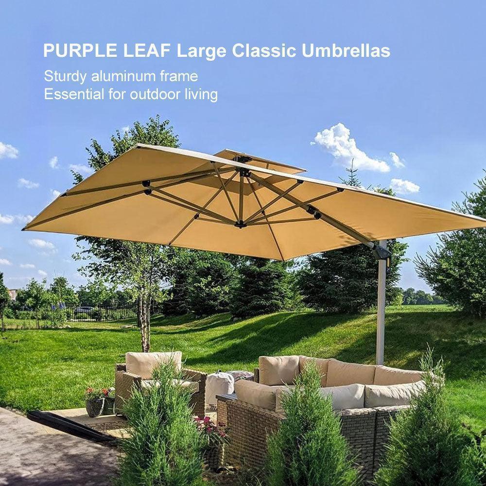 PURPLE LEAF Outdoor Windproof Umbrella, Square Cantilever Umbrella Outside Patio - Image 121