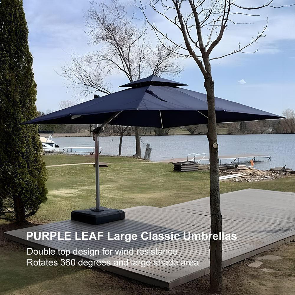 PURPLE LEAF Outdoor Windproof Umbrella, Square Cantilever Umbrella Outside Patio - Image 122