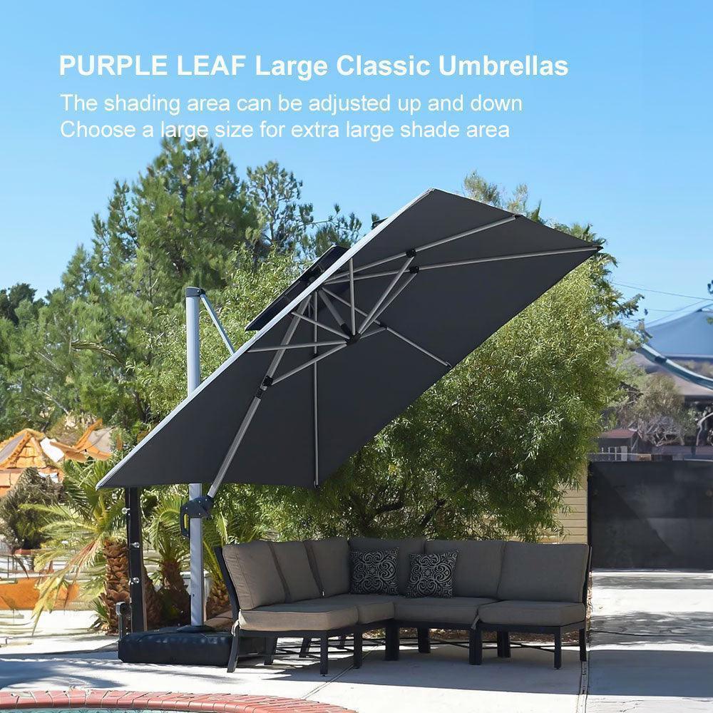PURPLE LEAF Outdoor Windproof Umbrella, Square Cantilever Umbrella Outside Patio - Image 123