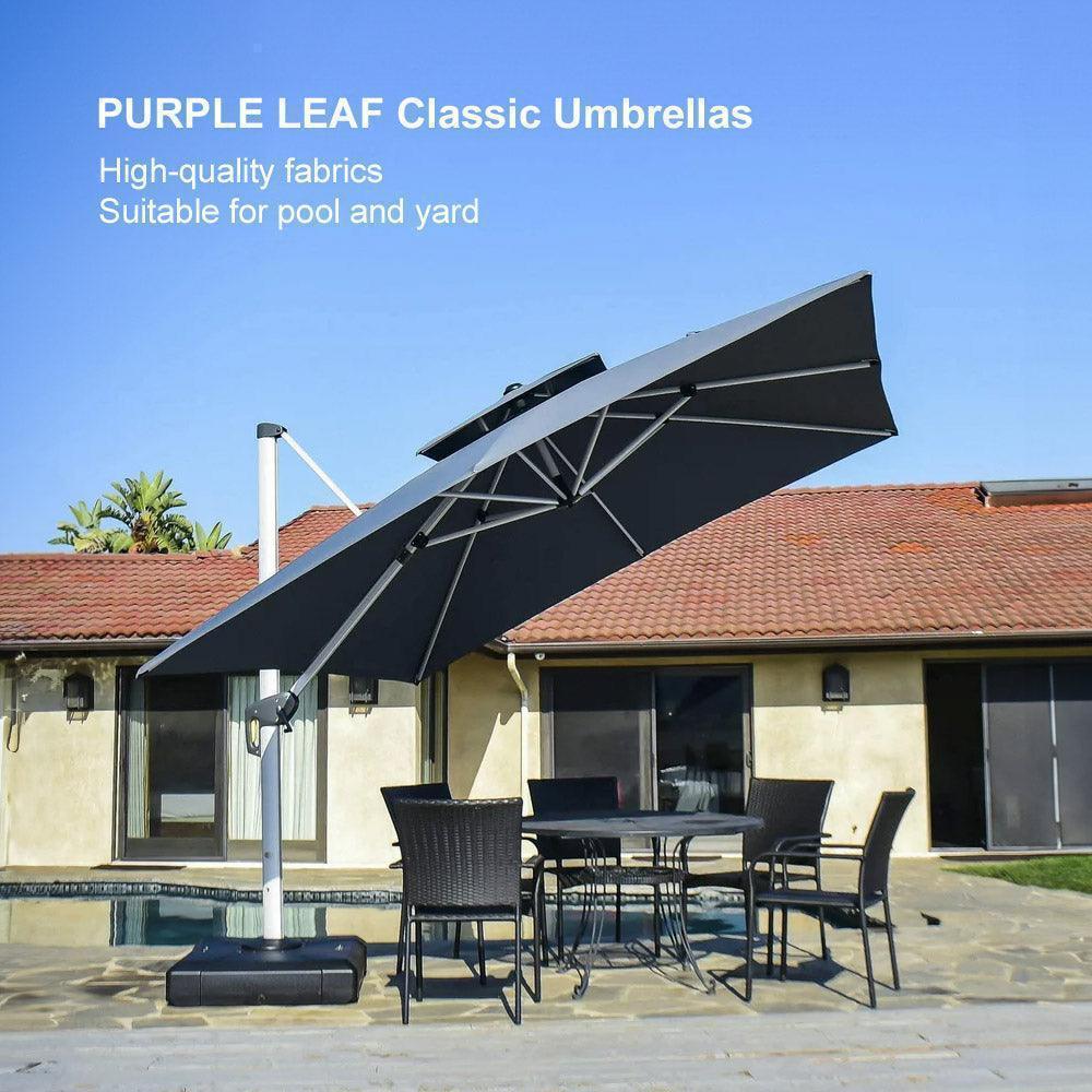 PURPLE LEAF Outdoor Windproof Umbrella, Square Cantilever Umbrella Outside Patio - Image 124