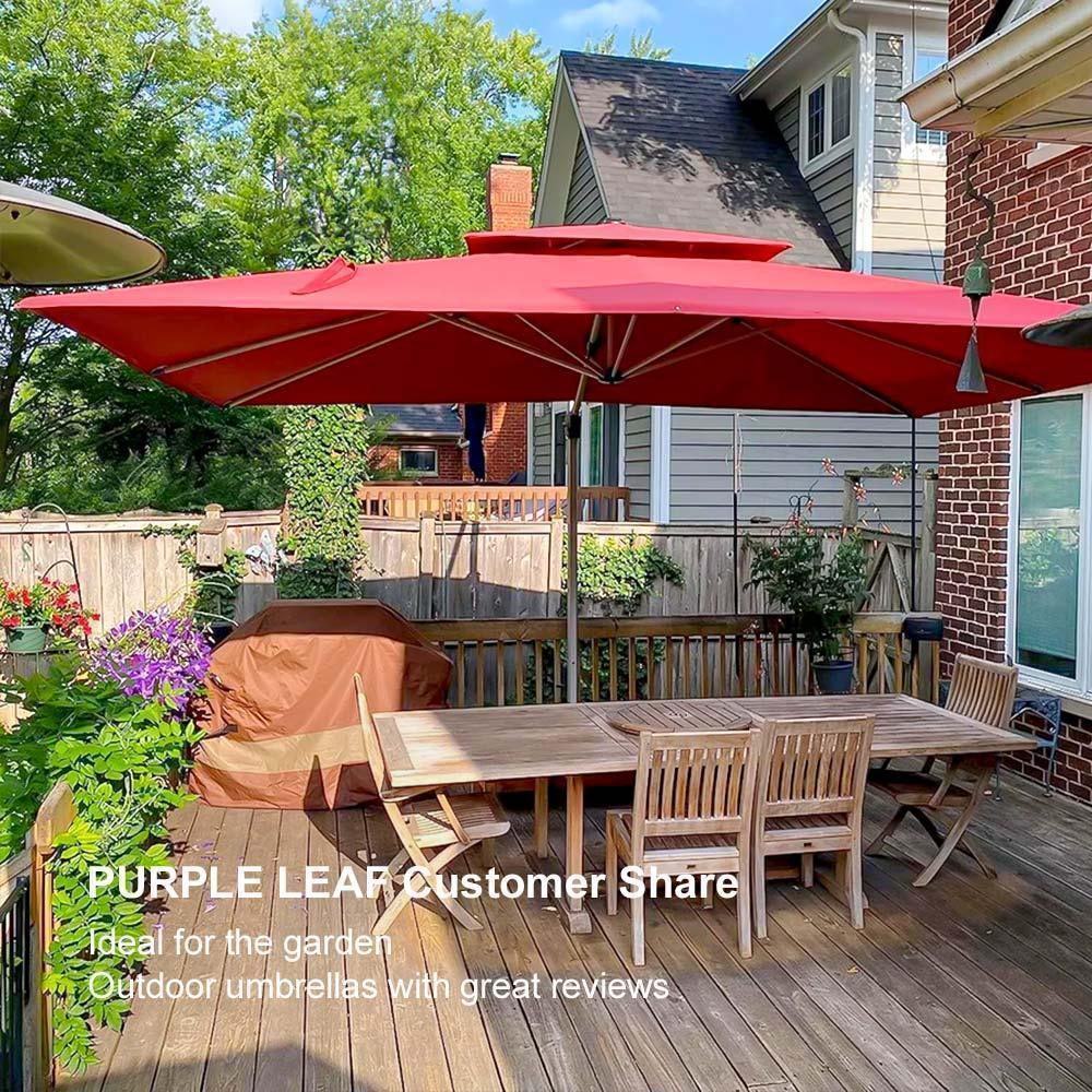 PURPLE LEAF Outdoor Windproof Umbrella, Square Cantilever Umbrella Outside Patio - Image 126