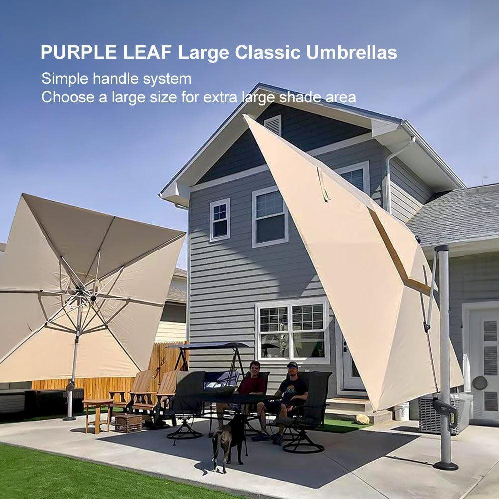 PURPLE LEAF Outdoor Windproof Umbrella, Square Cantilever Umbrella Outside Patio - Image 127