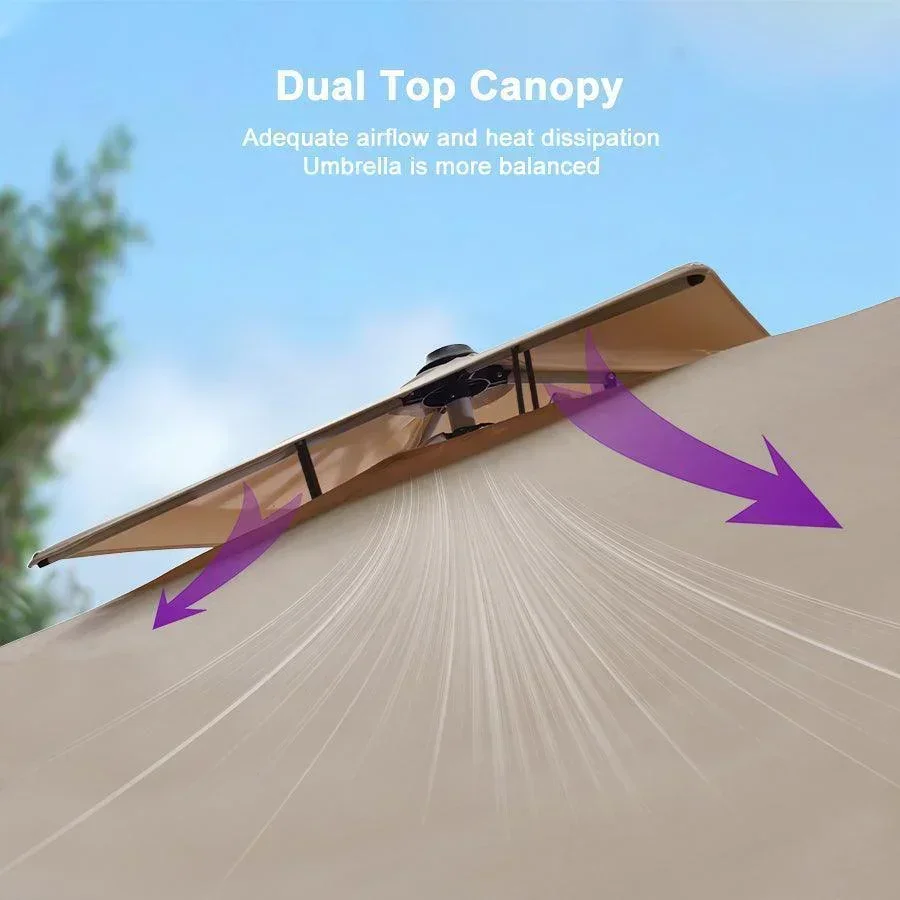 PURPLE LEAF Outdoor Windproof Umbrella, Square Cantilever Umbrella Outside Patio - Image 132