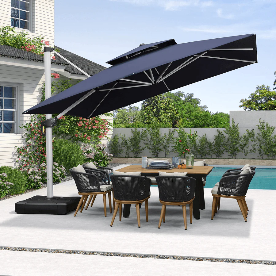 PURPLE LEAF Outdoor Windproof Umbrella, Square Cantilever Umbrella Outside Patio - Image 8