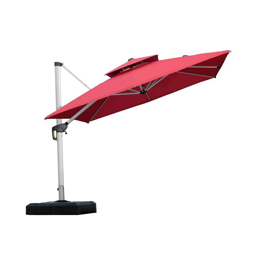 PURPLE LEAF Outdoor Windproof Umbrella, Square Cantilever Umbrella Outside Patio - Image 46