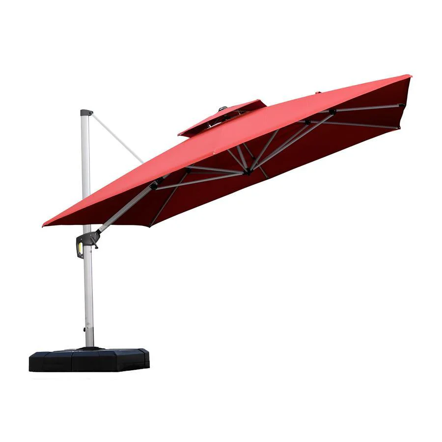 PURPLE LEAF Outdoor Windproof Umbrella, Square Cantilever Umbrella Outside Patio - Image 59