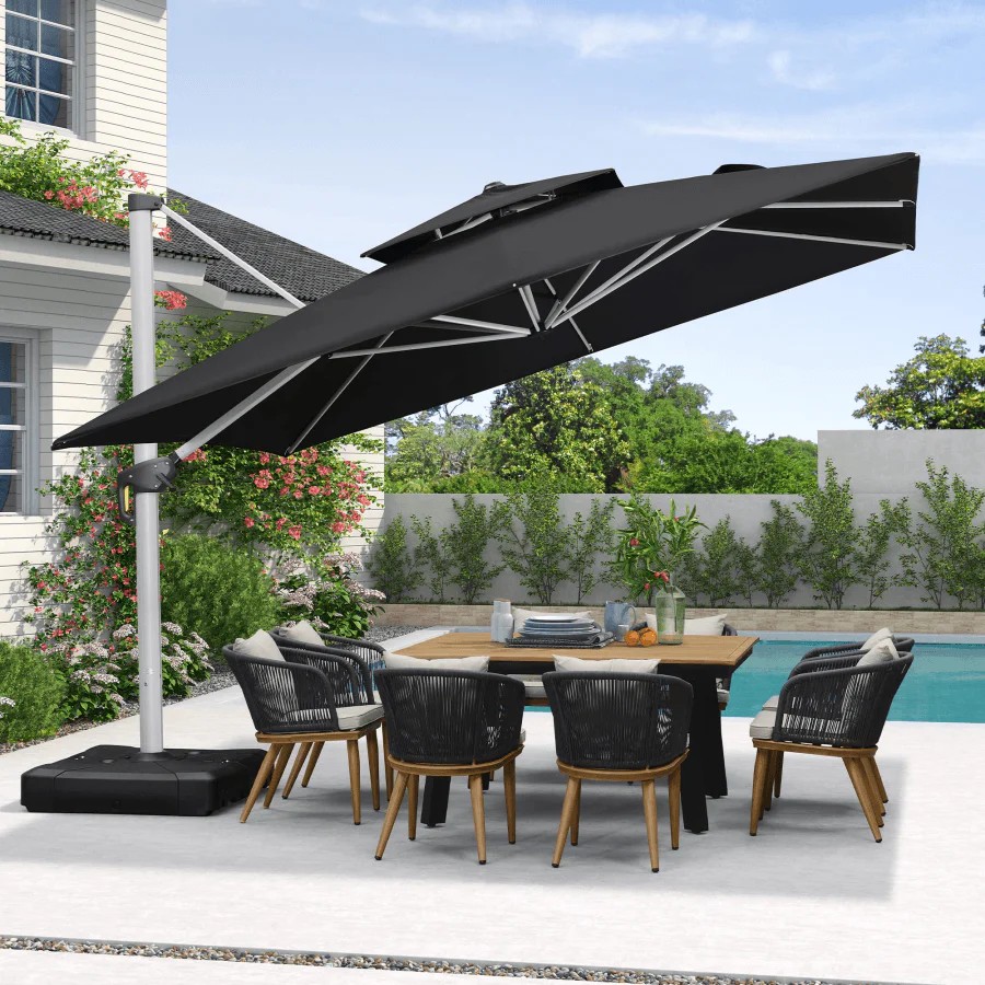 PURPLE LEAF Outdoor Windproof Umbrella, Square Cantilever Umbrella Outside Patio - Image 64