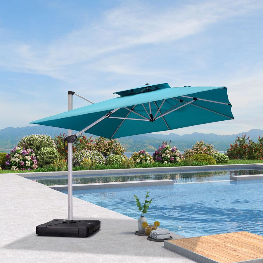 PURPLE LEAF Large Rectangular Porch Umbrella Outside Cantilever Patio Yard Umbrella - Image 12