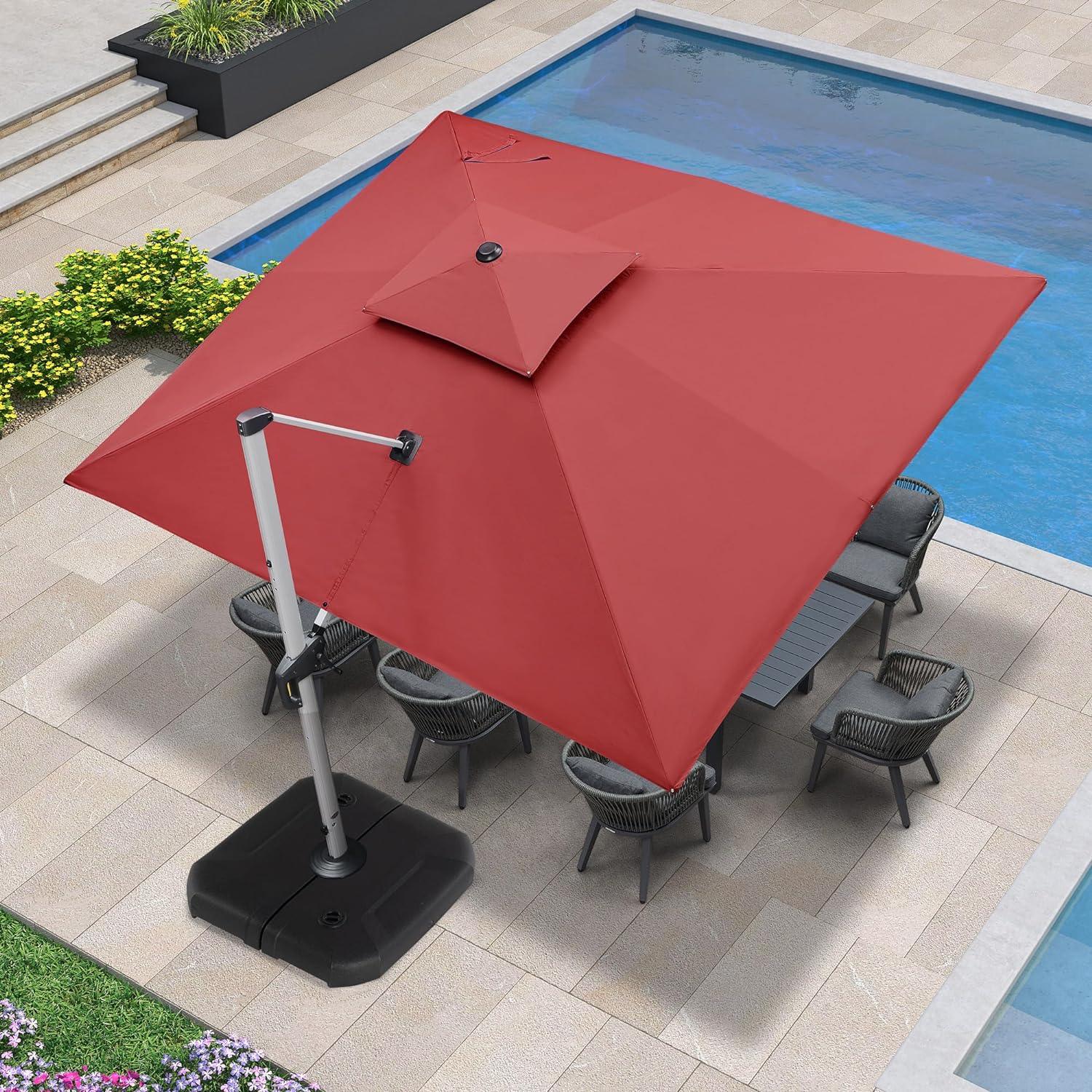 PURPLE LEAF Large Rectangular Porch Umbrella Outside Cantilever Patio Yard Umbrella - Image 97