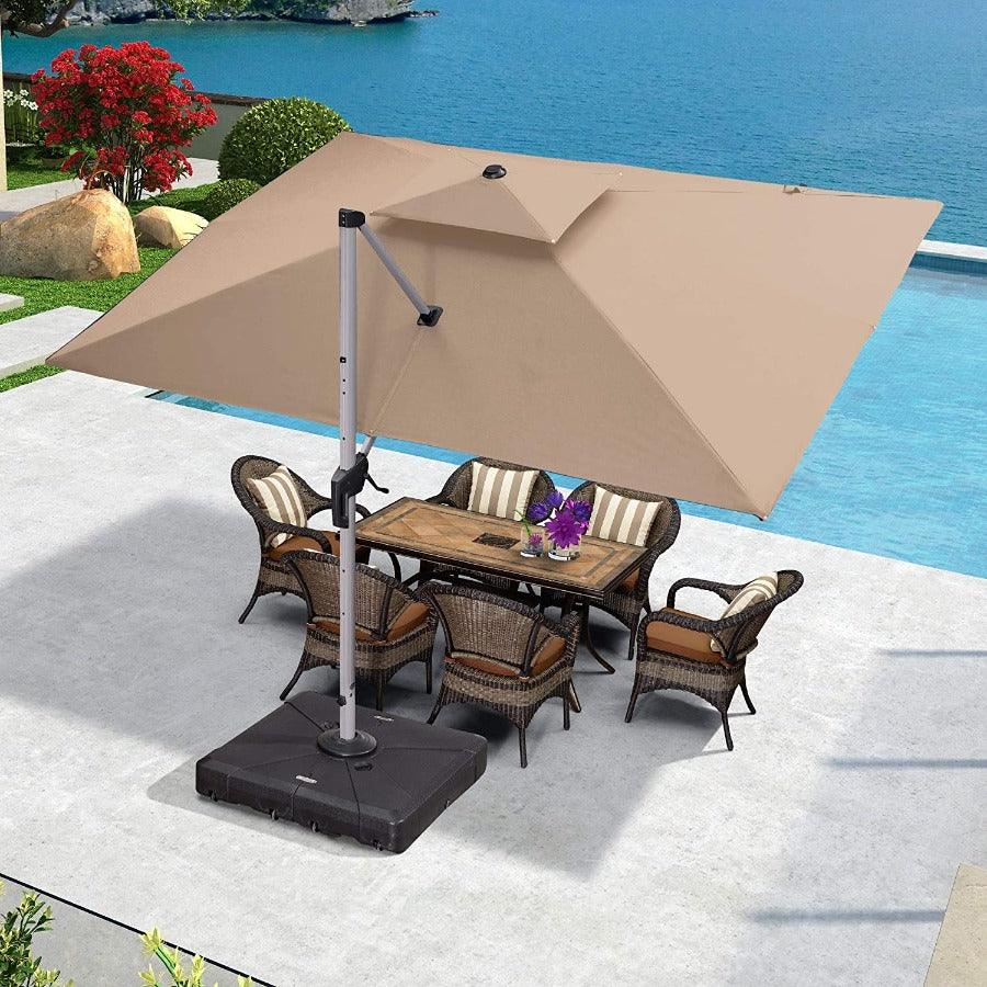 PURPLE LEAF Large Rectangular Porch Umbrella Outside Cantilever Patio Yard Umbrella - Image 14