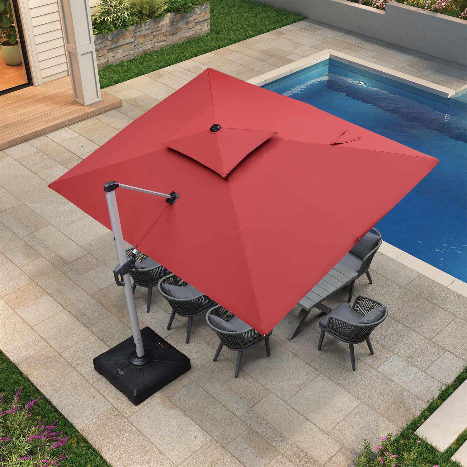 PURPLE LEAF Large Rectangular Porch Umbrella Outside Cantilever Patio Yard Umbrella - Image 105