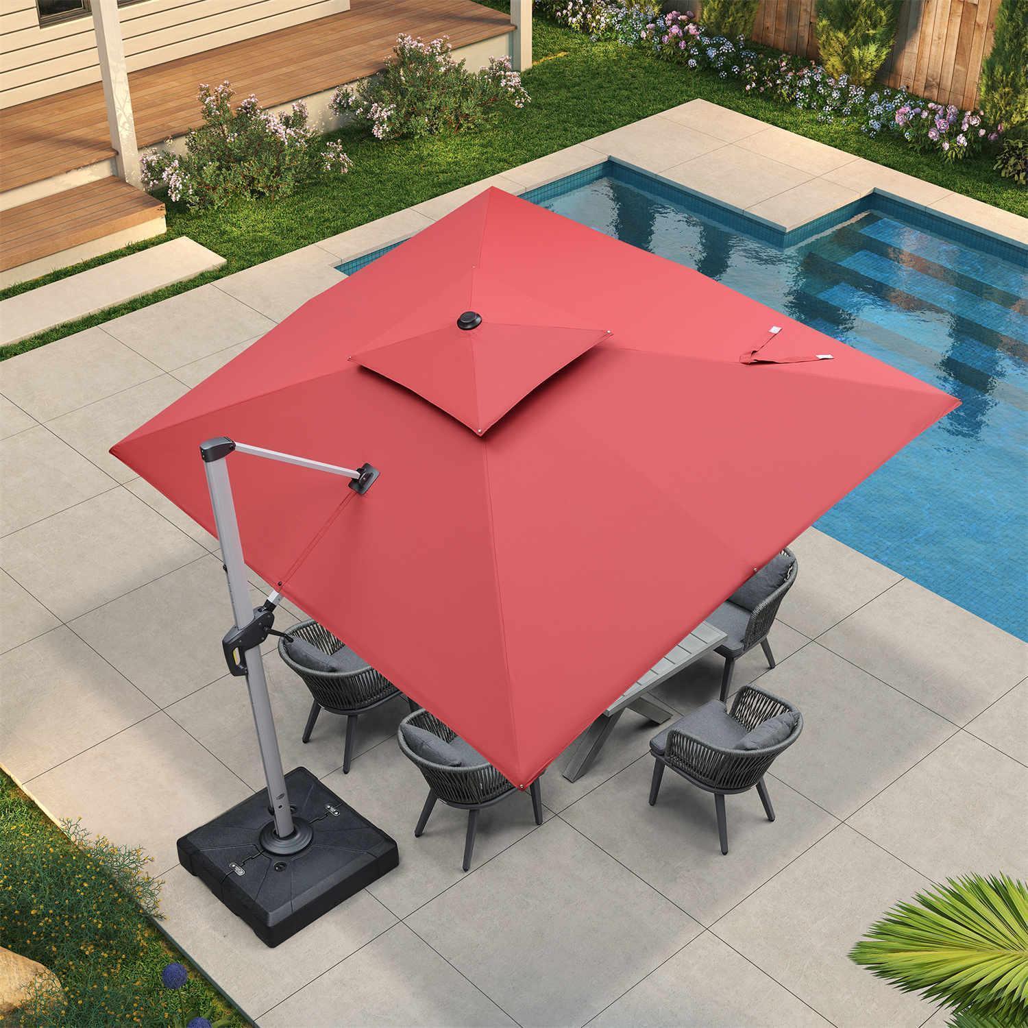 PURPLE LEAF Large Rectangular Porch Umbrella Outside Cantilever Patio Yard Umbrella - Image 108
