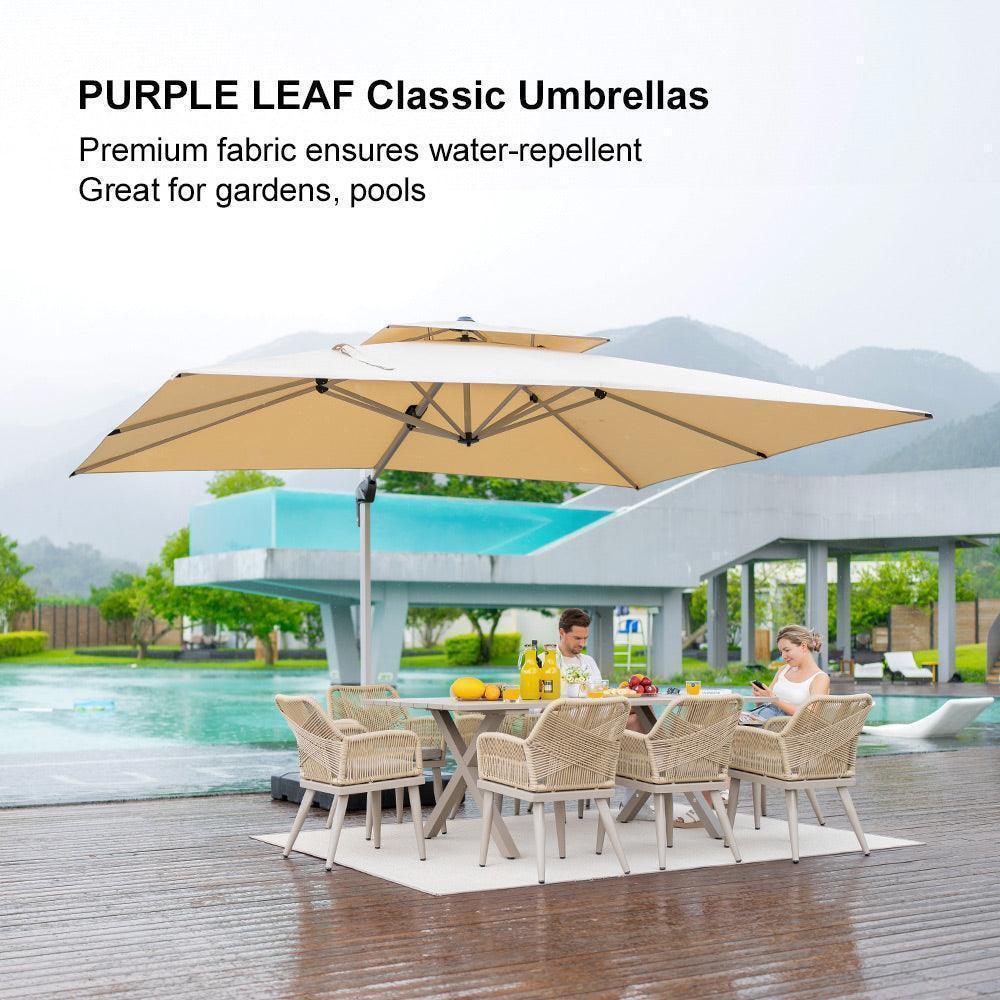 PURPLE LEAF Large Rectangular Porch Umbrella Outside Cantilever Patio Yard Umbrella - Image 111