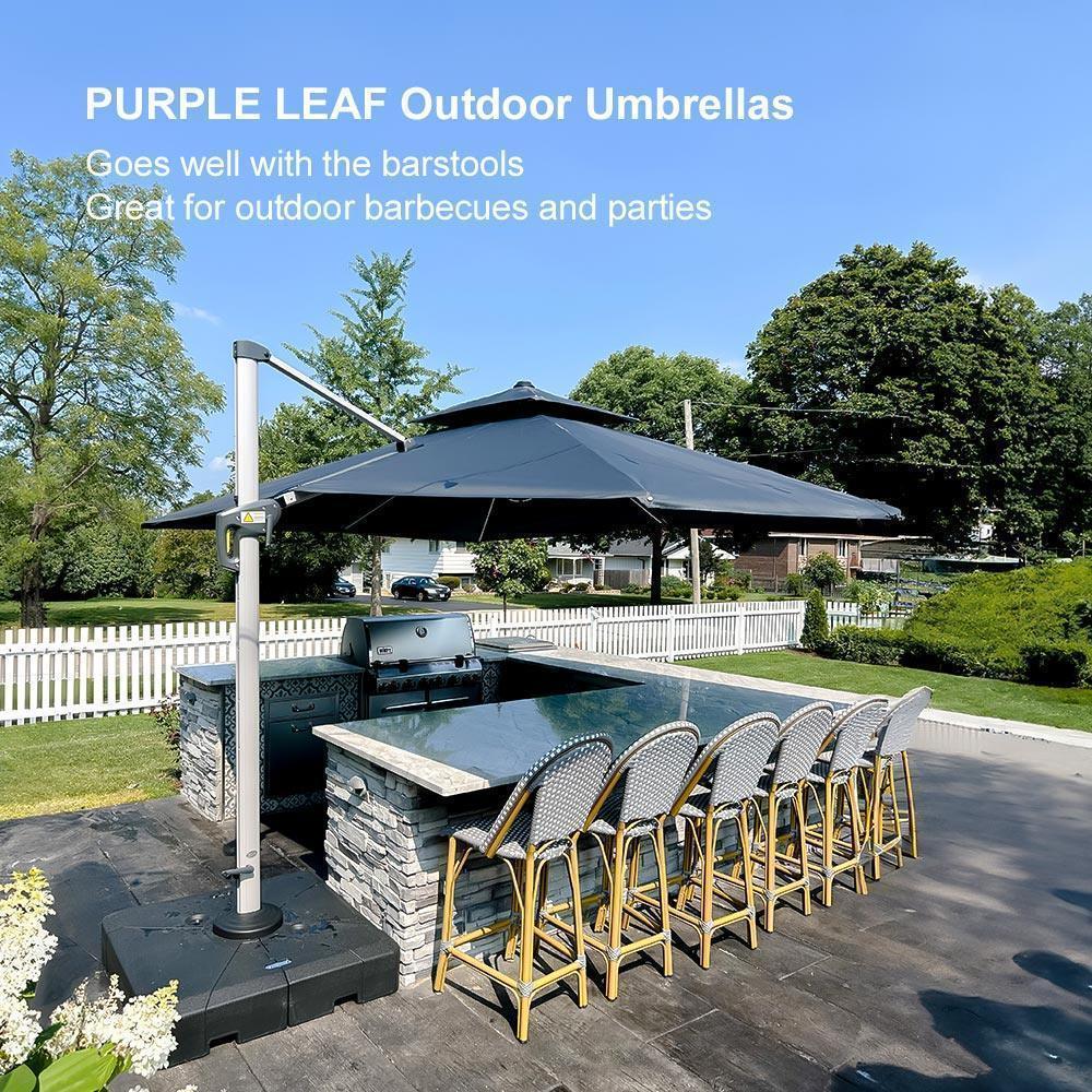 PURPLE LEAF Large Rectangular Porch Umbrella Outside Cantilever Patio Yard Umbrella - Image 113