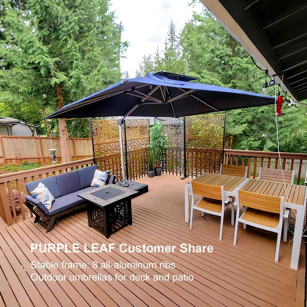 PURPLE LEAF Large Rectangular Porch Umbrella Outside Cantilever Patio Yard Umbrella - Image 114