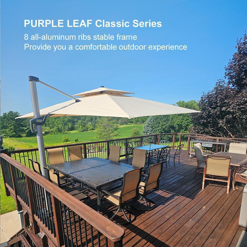 PURPLE LEAF Large Rectangular Porch Umbrella Outside Cantilever Patio Yard Umbrella - Image 115