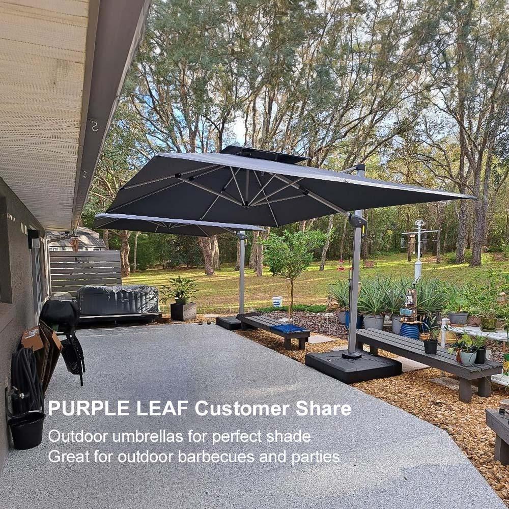 PURPLE LEAF Large Rectangular Porch Umbrella Outside Cantilever Patio Yard Umbrella - Image 117