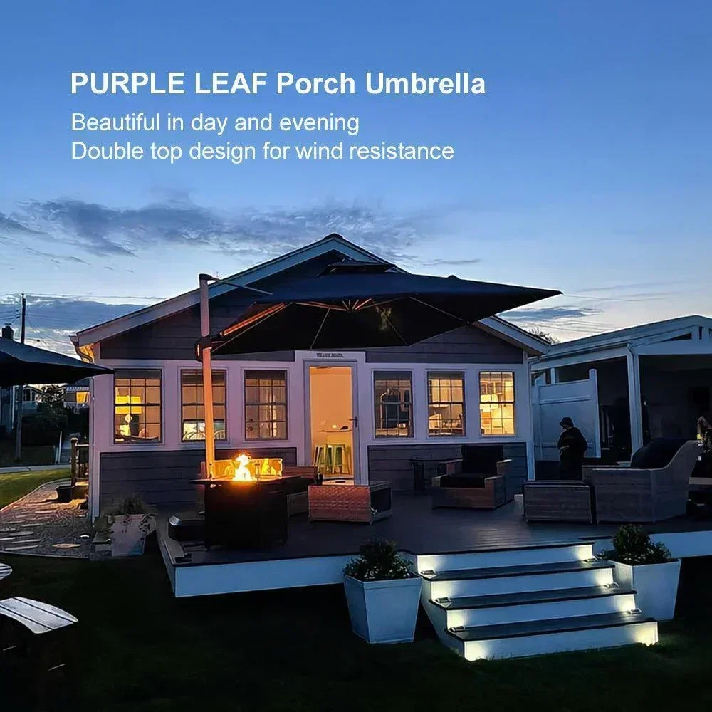 PURPLE LEAF Large Rectangular Porch Umbrella Outside Cantilever Patio Yard Umbrella - Image 118