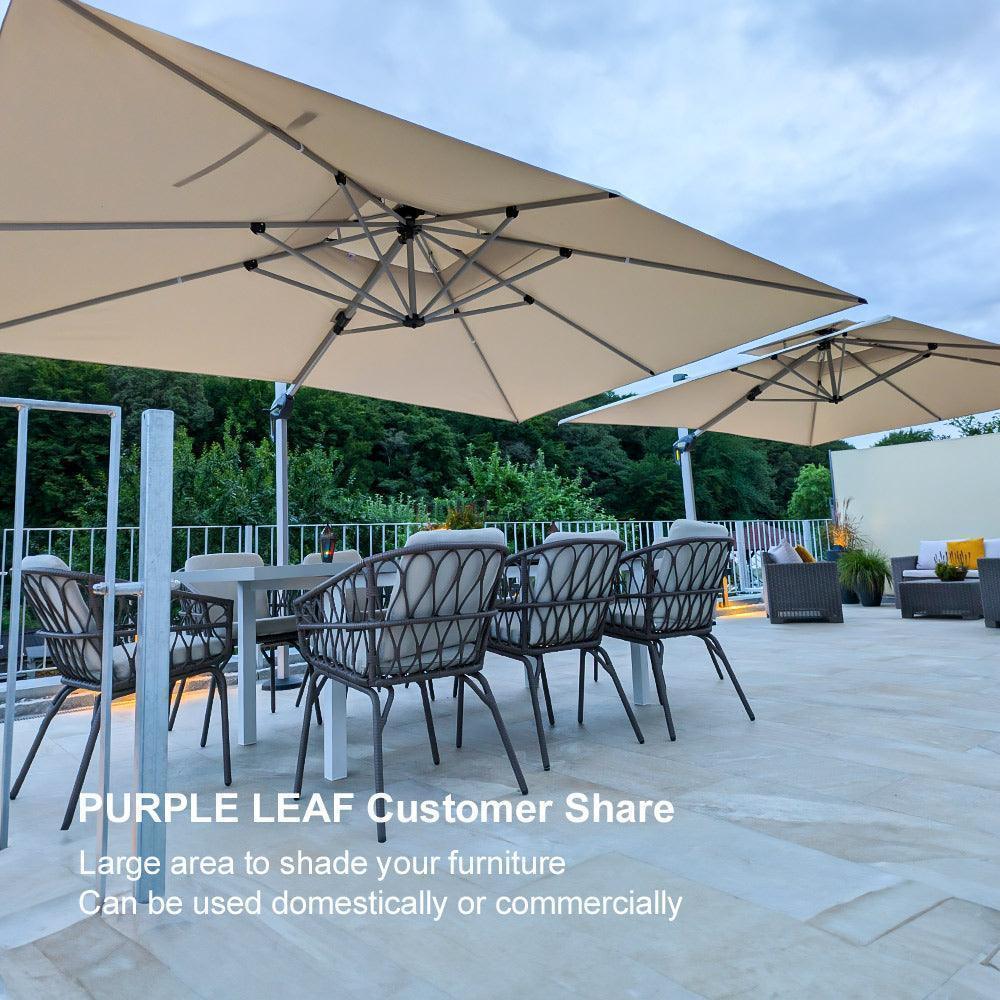 PURPLE LEAF Large Rectangular Porch Umbrella Outside Cantilever Patio Yard Umbrella - Image 119