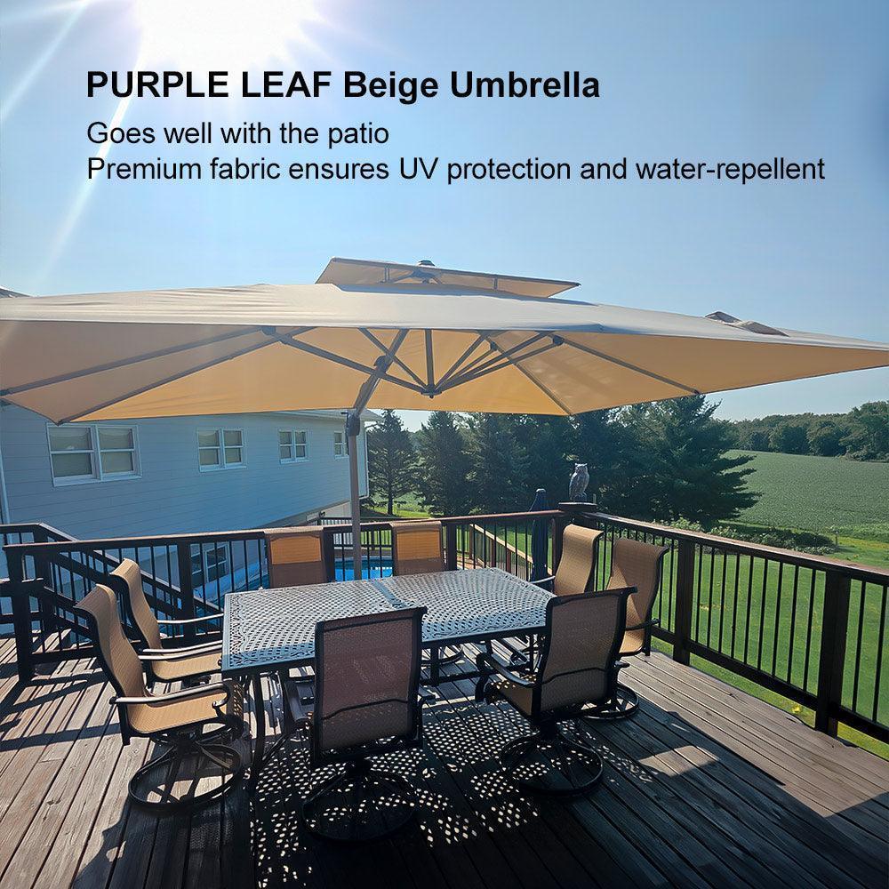 PURPLE LEAF Large Rectangular Porch Umbrella Outside Cantilever Patio Yard Umbrella - Image 120